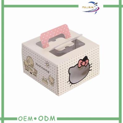 China Wedding Candy Gift Boxes with Handle , Cake custom gift box packaging with Window for sale