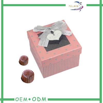 China Customized Ribbon Chocolate Gift Boxes Packaging With Transparent Window for sale