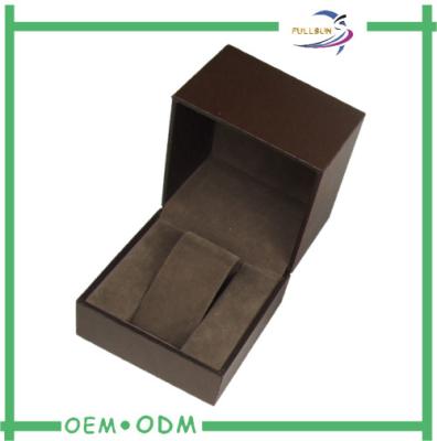 China Cajas de regalo del papel de la piel sintética de la bisagra de la moda para el soporte del tenedor de los relojes en venta