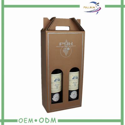 China Two Bottle Wine Gift Boxes Package Matt Lamination With Paper Handle for sale