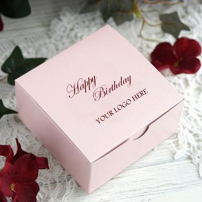 China Wholesale Recyclable Luxury Pink Custom Made Paper Box Small Cake Food Gift Birthday Christmas Packaging Place Box for sale