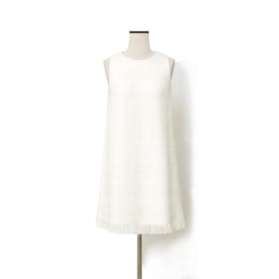 China Breathable summer 2022, vacation romantic style tassel dress white worsted sleeveless skirt made in China for sale