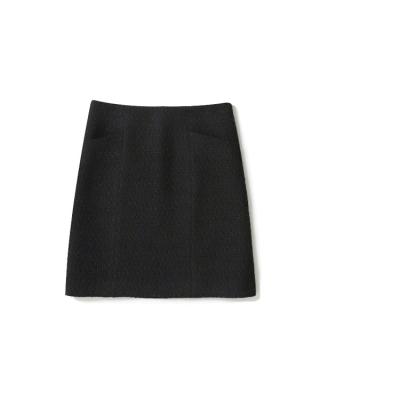 China 2022 summer breathable women's black skirt the retro swapping high-waisted tight wool tweed skirt made in China for sale