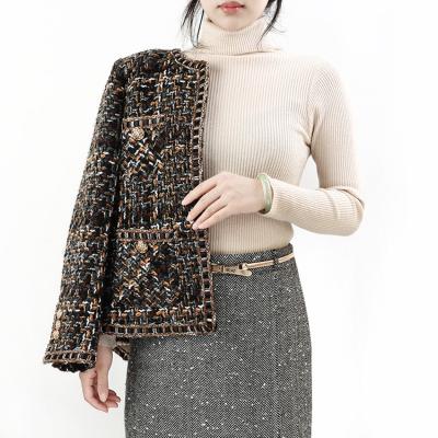 China YANSHUO new high quality French QUICK DRY tweed ladies small wind fragrant women coat for sale