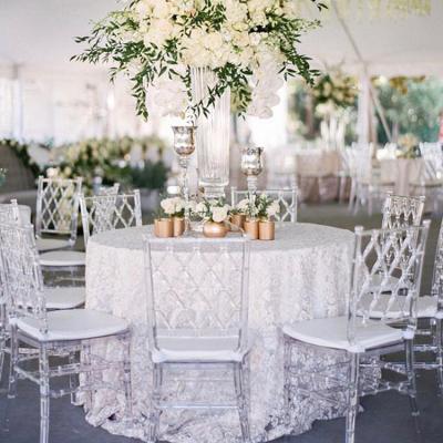 China Contemporary Transparent Acrylic Clear Cross Back Wedding Chairs Chair For Event Ceremony Decoration for sale