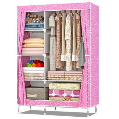 China Foldable Collapsible Bedroom Wardrobe Outlines Folding Cabinet Cloth Fabric Storage Wardrobe Designs for sale