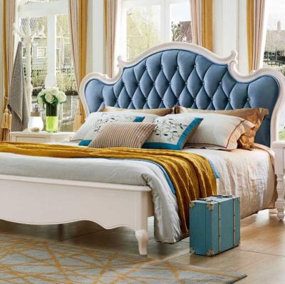 China Cooling Korean Style Upholstered Platform Bed Canvas Frame - With Wood Slat Support - No Box Spring Required, Soft Double Bed for sale