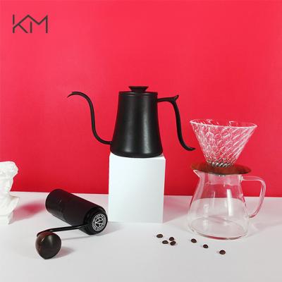 China Viable Set Bartender Coffee Kettle 600ml V60 Gooseneck Tools Spot Color Outdoor Travel Drip Coffee Set Pour Over Coffee Set for sale