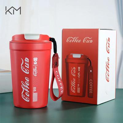 China Hot Sale Disposable 420ml Portable Vacuum Insulated Coffee Mug Travel Wheat Straw Custom Stainless Stain Coffee Insulated Reusable Eco-Friendly Cup for sale