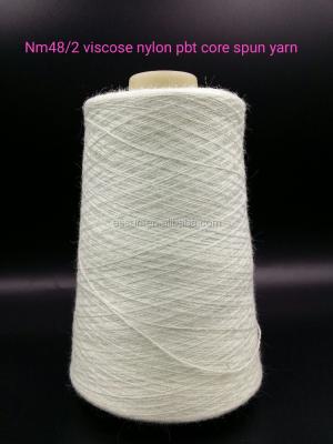 China Nm48/2 52%viscose 20%nylon 28% pbt anti-pilling core spun yarn knitting yarn12gg 14gg for sale