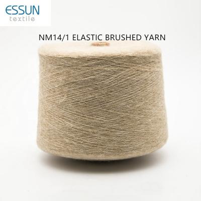 China NM5.5/1 NM9/1 NM13/1 NM14/1 Polyester spandex mohair wool acrylic nylon alpaca brushed hairy yarn tamtam yarn for sale