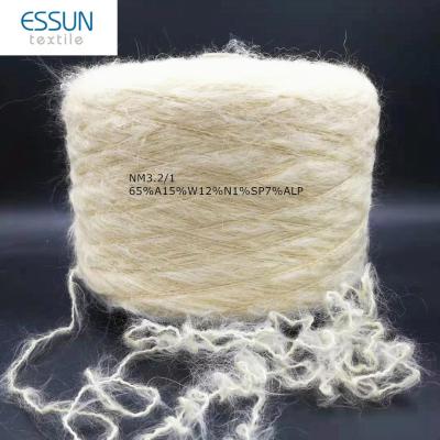 China Fashion Nm3.2/1 Fancy Yarn Tops Fashion Nm3.2/1 Alpaca Acrylic Wool Feather Nylon Hairy Fancy Brushed Yarn for sale