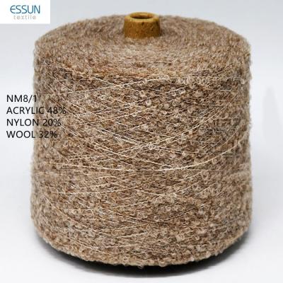 China NEW ARRIVED PREMIUM YARN anti-static NM8 NM9 48%ACRYLIC 20%NYLON 32%WOOL BLENDED BLEND LOOP KNITTING FANCY YARN for sale