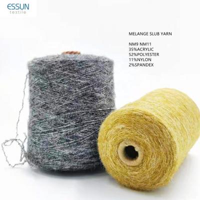 China 2021 New Fancy Yarn Fashion Yarn Nm9 Nm11 35%Acrylic 52%Polyester 11%Nylon 2%Spandex Blending Lick Brushed Knitting Yarn For Sweater for sale