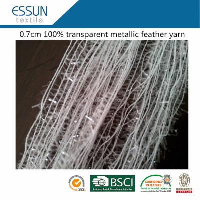 China Nm0.7/1 100% Viable Transparent Feather Metallic Yarn For Curtain Weaving Knitting for sale