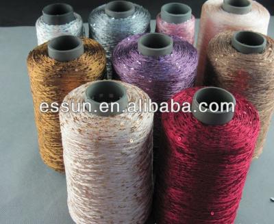 China 2mm viable 100% polyester sequin yarn for sale