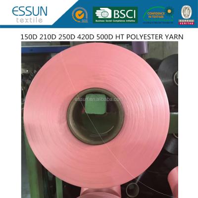 China Viable Dope Dyed 150d Polyester Filament FDY Yarn 210d 250d 420d For Sewing Thread 7.2G/D for sale