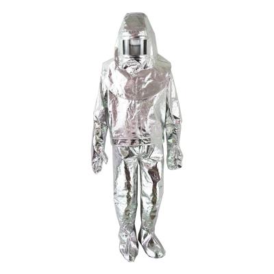 China Flame Retardant Silver Color Hot Sale Fire Fighting Suit Firefighter Insulating Aluminized Aluminum Clothing for sale