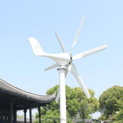 China 12V 24V 48V Wind Power Generation Star 800w Wind Turbine Generator Alternative Energy Low Speed ​​Free Windmill With MPPT 5 6 Blade Hybrid Controller 3 for sale