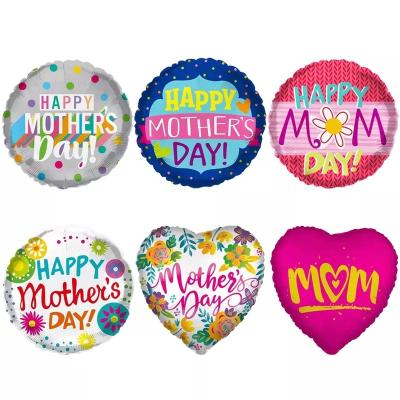 China Toy Happy Mothers Day Foil Balloon TF 2022 Promotional Design New 18 Inch Round Shape Colorful Helium Balloons For MOMS Day Party Decorations for sale