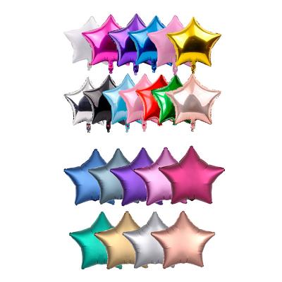 China Promotional Toy Metallic Pearl Five-pointed Star Shape Helium Mylar Foil Balloon Multicolor CE/EN71 Top Quality Wholesale 18 Inches for sale