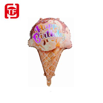 China Gift Toy Cheap Price Custom 47*68cm Ice Cream Cone Shape Cartoon Foil Advertising Balloon for sale