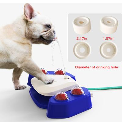 China Outdoor Sustainable Automatic Dog Bowl Drinking Station Driver Foot Toy Dog Spray Bath Pet Water for sale