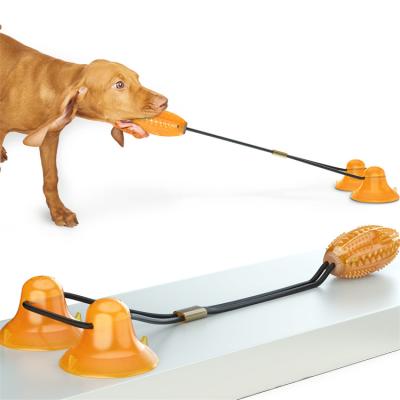 China TPR Improve Strong Suction Two Cup Dog Toy Pet Rope Chew Suction Cup Dog Toy for sale