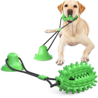 China Viable Suction Dog Chew Toys TPR Chews Cactus Ball Scaler Dog Toy Drawstring Pet Molar Toy for sale