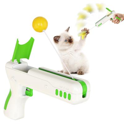 China New Automatic Liveable Cat Stick Feather Toy Cat Lighter Interactive Cat Toys for sale