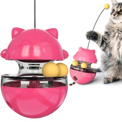 China Sustainable Cat Slow Eating Cat Food Ball Tumbler / Shaped /Wand Detachable Cat Anxiety Relief Cat Toy for sale