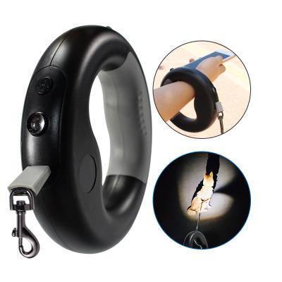 China Automatic Portable Led Retractable Dog Rope Thoughtful Dog Lead Retractable Leash 3m With Poop Bag for sale