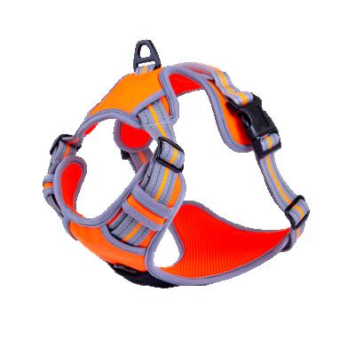 China Factory Wholesale Padded Adjustable Webbing Padded Handle Running Nylon Polyester Ribbon Dog Harness for sale