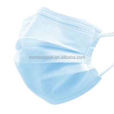 China Blue Disposable Disposable Nonwoven Disposable Civil Face Mask Melt-blown GB/T32610-2016 Cloth Dusty Flat Face Mask 3ply Face Mask Use for sale