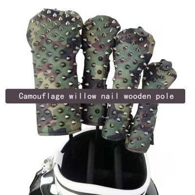 China Popular Camouflage Willow Nail Wood Club Cover Fashional Customization Golf Club Cover Protective Club Head Cover for sale