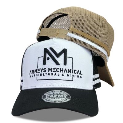 China Promotional Capmy High Profile Waterproof Cotton 3d Crown Cotton 3d Embroidery Logo Country Trucker Hats Black White Black Hat for sale