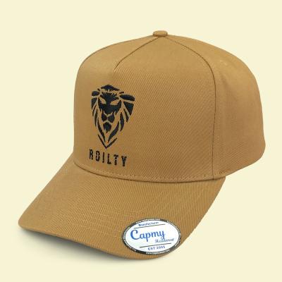 China Customized Design Waterproof Your Logo Frame 3D Hat Embroidery Sports Custom Mens Fitted Wholesale Brown A 5 Panel Baseball Caps Hats for sale