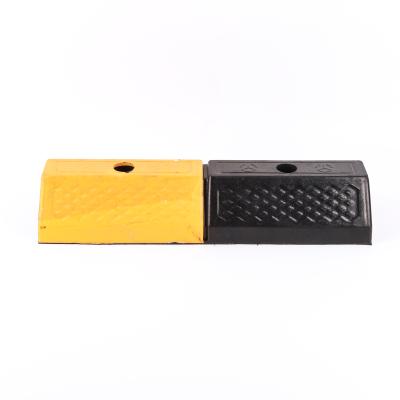 China Parking 500*150*100mm Car Parking Stopper Rubber Car Wheel Stopper With Two Holes for sale