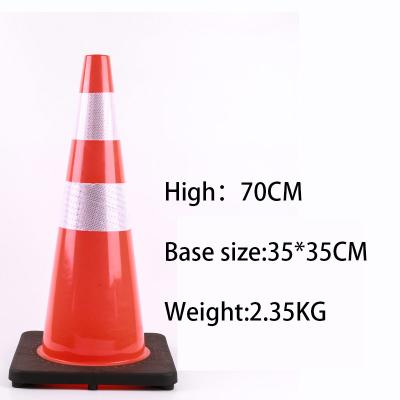 China Road Safety 35*35*70CM Collapsible Road Racing Reflective Cones Traffic Safety Cones for sale