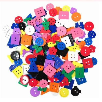 China Viable 14 Colors Assorted Colored Plastic Buttons For Art Craft for sale