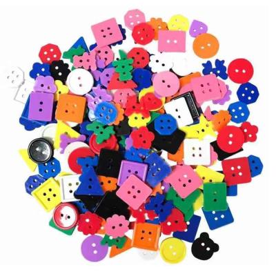 China Viable multi color and multi shape opaque plastic buttons for school for sale