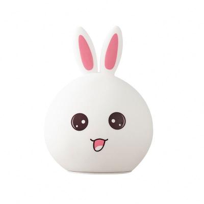 China Cartoon Multi Color Changing Rabbit Cartoon Led Lamp Touch Sensor Cute Soft Silicone Bunny Nursery Light Baby Night Light Idea for sale