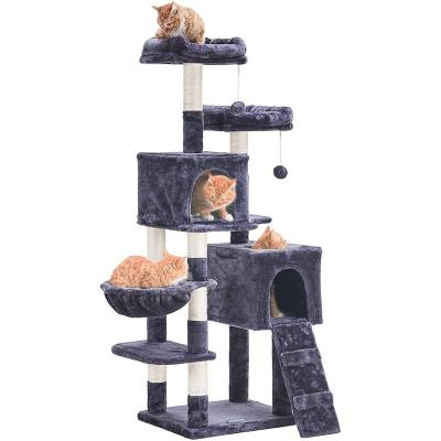 China Sustainable Multilevel Cat Tree Condo with Sisal Lined Posts Perches Houses and Baskets Cat Tower Furniture for Kitty Activity for sale