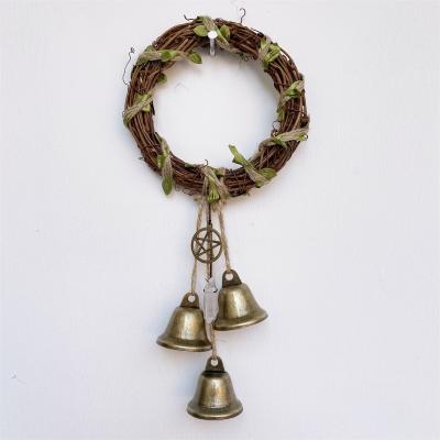 China Home Hanging Garland Meditation and Prayer Wall Decor Door Hanger Wind Rings Spiritual Rattan Witch Bells for Home Decor for sale