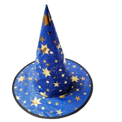 China Wholesale Plush Kids Adult Colorful Cosplay Masquerade Props Party Hat Five Star Halloween Witches Wizard Hat for sale