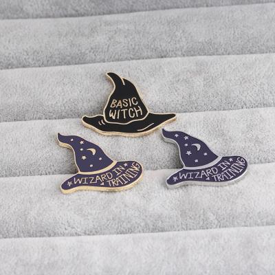 China Magical World of Bag Religious T-shirt Matching Hat Badge Witchcraft Brooches Witch Enamel Pin For Women for sale