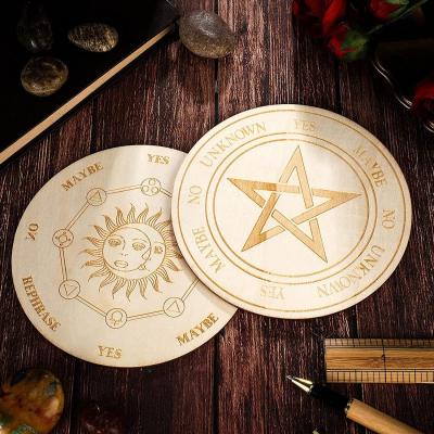 China Europe Witchcraft Altar Supplies Metaphysical Message Board Pendulum Wooden Panel Pendulum Doing Divination Dowsing for sale