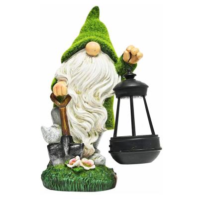 China Europe Beautiful Good Quality Polyresin Souvenirs Gift Tourist Gnome Solar Powered Led Decor Outdoor Garden Light for sale