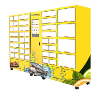 China Touchscreen Frozen Seafood Vending Machine , Fishing Bait Box Vending Machine for sale