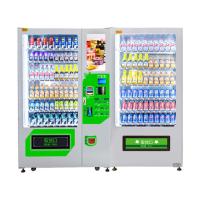 China Big Capacity Drinks And Snacks Combo Vending Machine With Double Cabinet Combination Vending Machines for sale